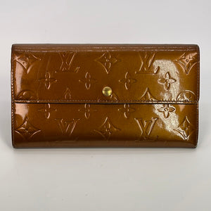 Preloved Louis Vuitton Bronze Vernis Porte Monnaie Zip Wallet TH0042 121522