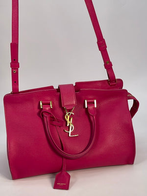 Preloved Saint Laurent Cabas Pink Leather 2 Way Medium  Bag DMR394461.0515 012623