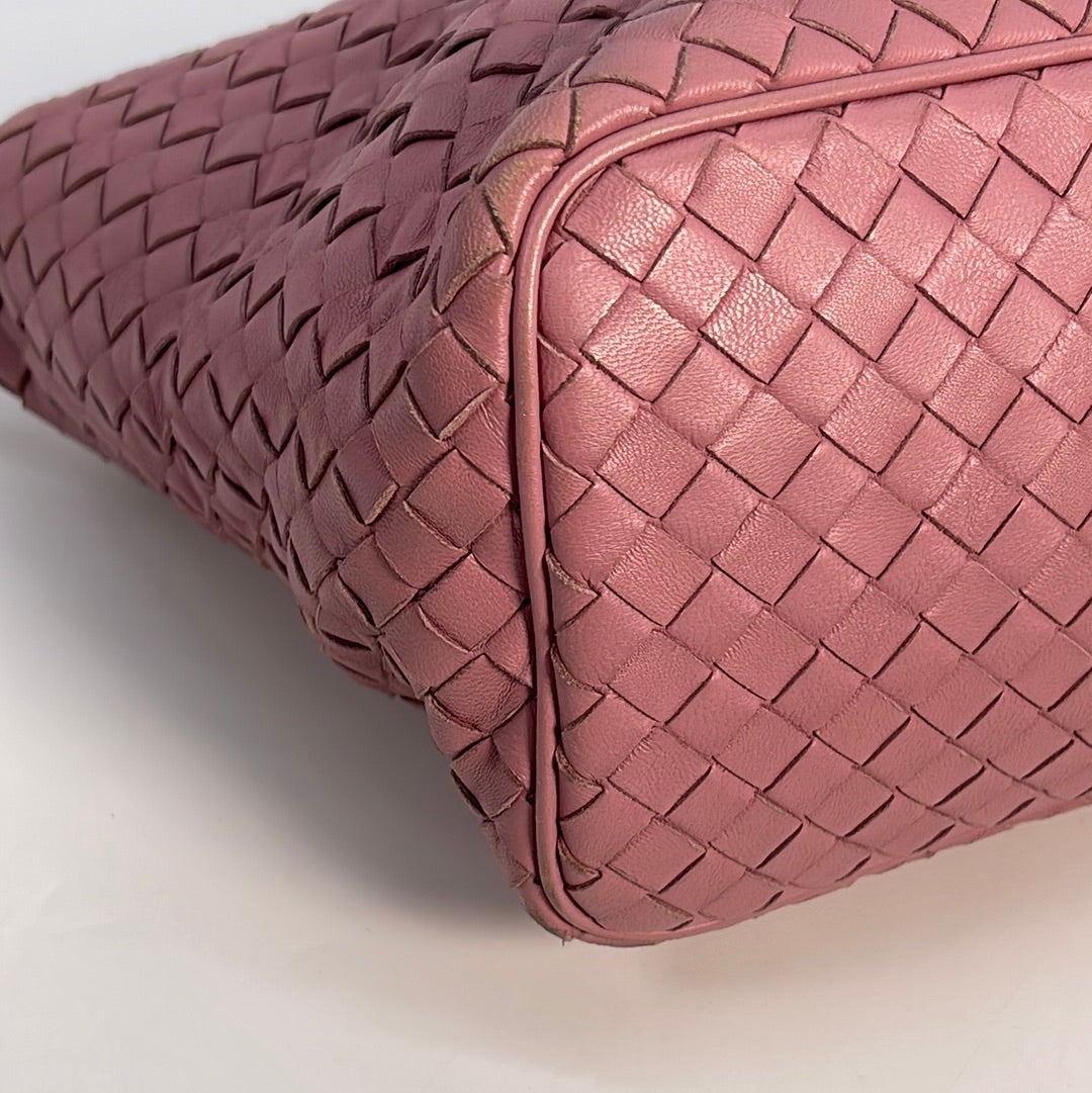 Preloved Bottega Veneta Intrecciato Pink Leather Shoulder Bag BO4334183M 012623