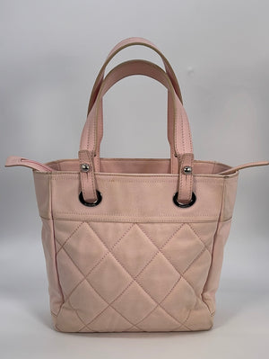 Preloved Chanel Pink Quilted Canvas Biarritz Soft Tote 12586392 012322 DEAL***