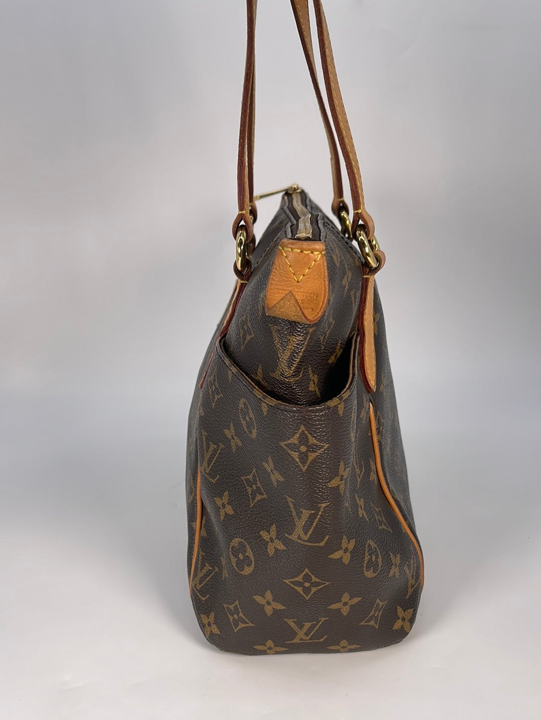 LOUIS VUITTON Flore MM Tote Large Full Leather Authentic Womens