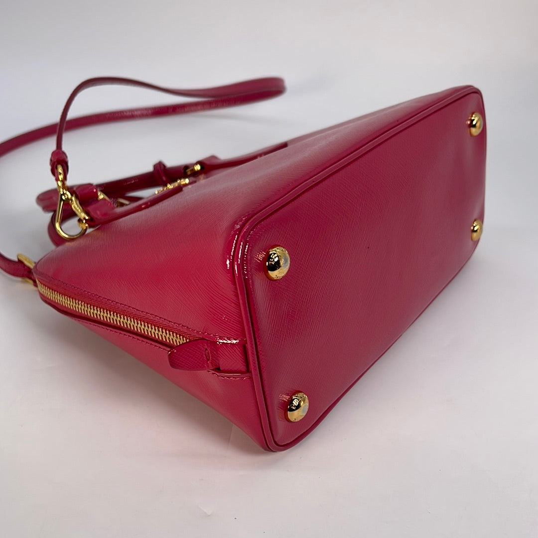 Preloved Prada Pink Saffiano Leather Small Tote Bag 10 012423