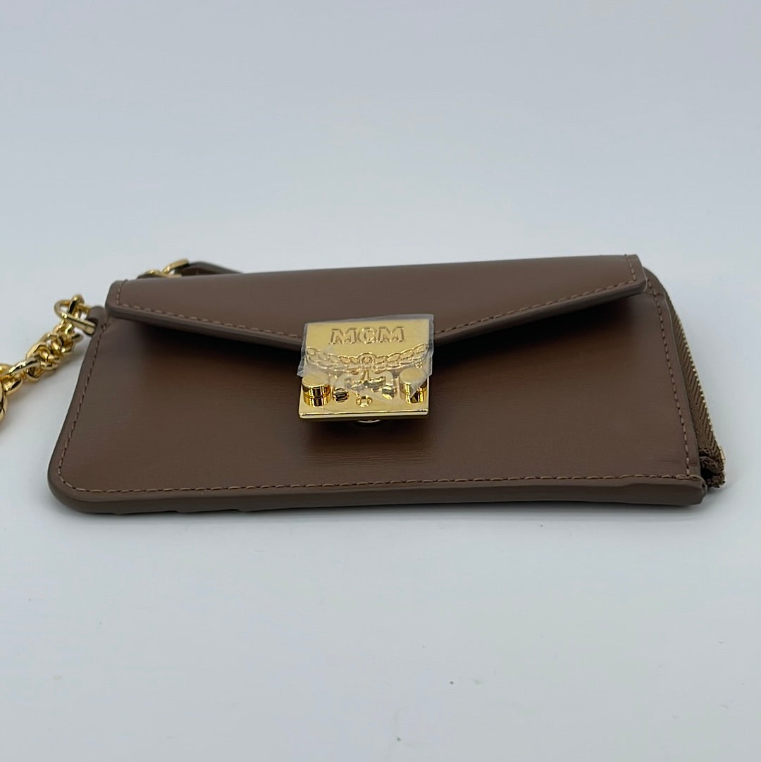 PRELOVED MCM Brown Leather Mini Tracy Cardholder MYACSPA01N7001 040223