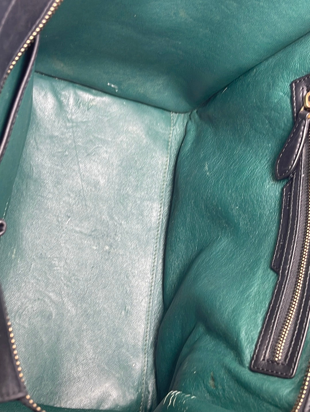 Preloved Celine Green and Black Luggage Handbag WAT0173WCU0183 031323m - $300 OFF DEAL ***