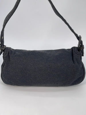 Preloved Fendi Charcoal Grey Jersey Baguette Shoulder Bag 234826325099 021523