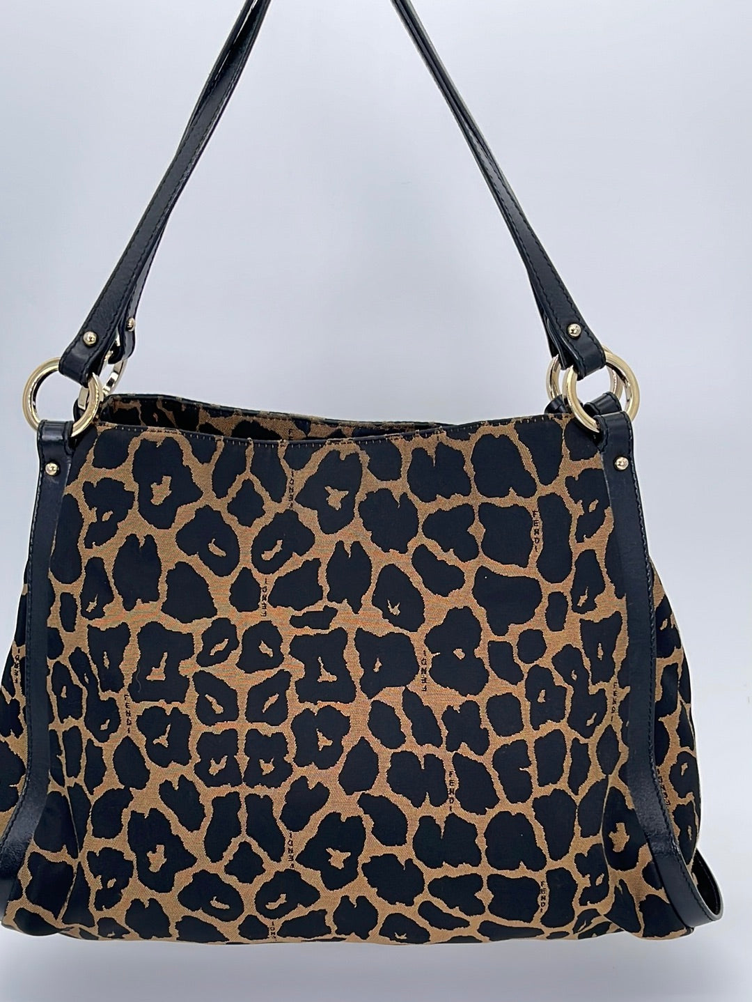 Fendi Leopard Canvas Chef Tote Shoulder Bag 8BR652GT61192516 031023