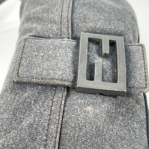 Preloved Fendi Charcoal Grey Jersey Baguette Shoulder Bag 234826325099 021523