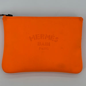 Preloved Hermes Neon Orange Pouch X6QC7X3 040323