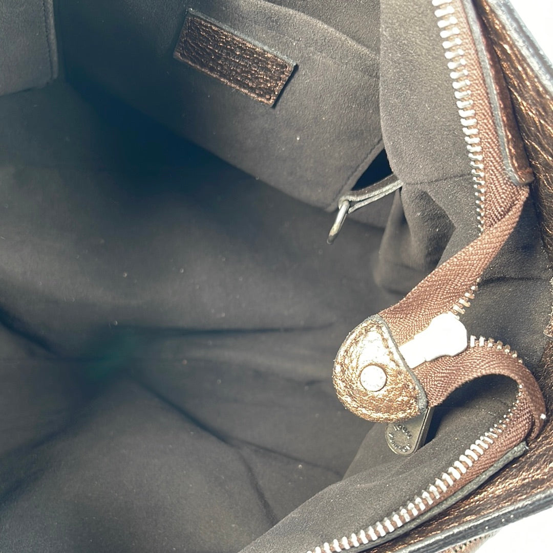 Preloved Louis Vuitton L Hobo Bronze Mahina Leather Bag AR3058
