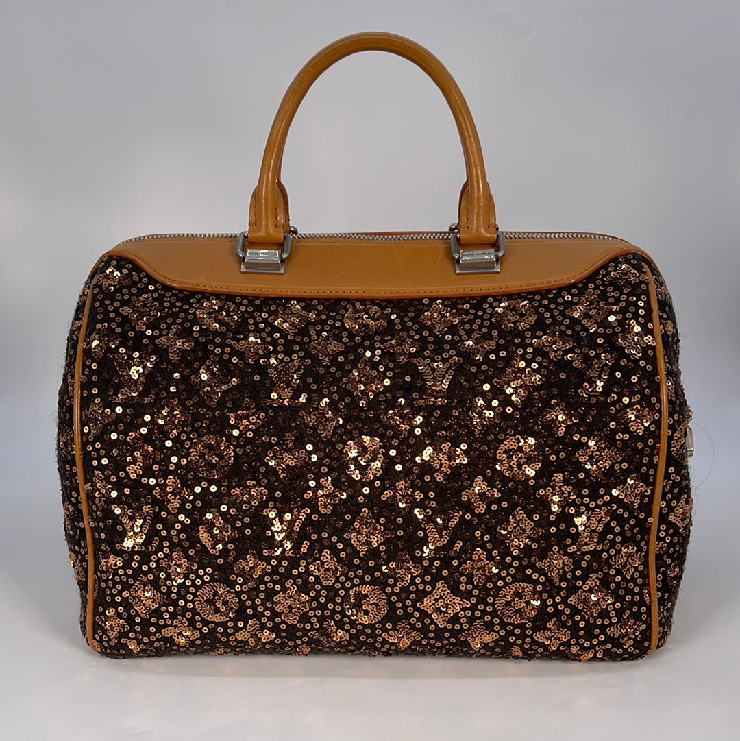 Preloved Louis Vuitton Sunshine Express Speedy with Gold and Brown Sequins FO2122 020723