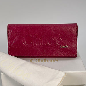 Preloved Chloe Pink Leather Long Wallet 01-72-51-65-5859 013023