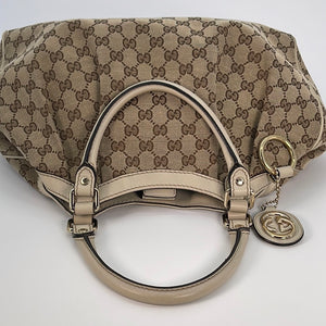 Preloved Gucci Cream GG Canvas Sukey Shoulder Bag 2119442143978 030723