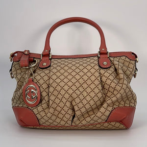 Gucci Sukey Medium GG Canvas Tote Bag Beige