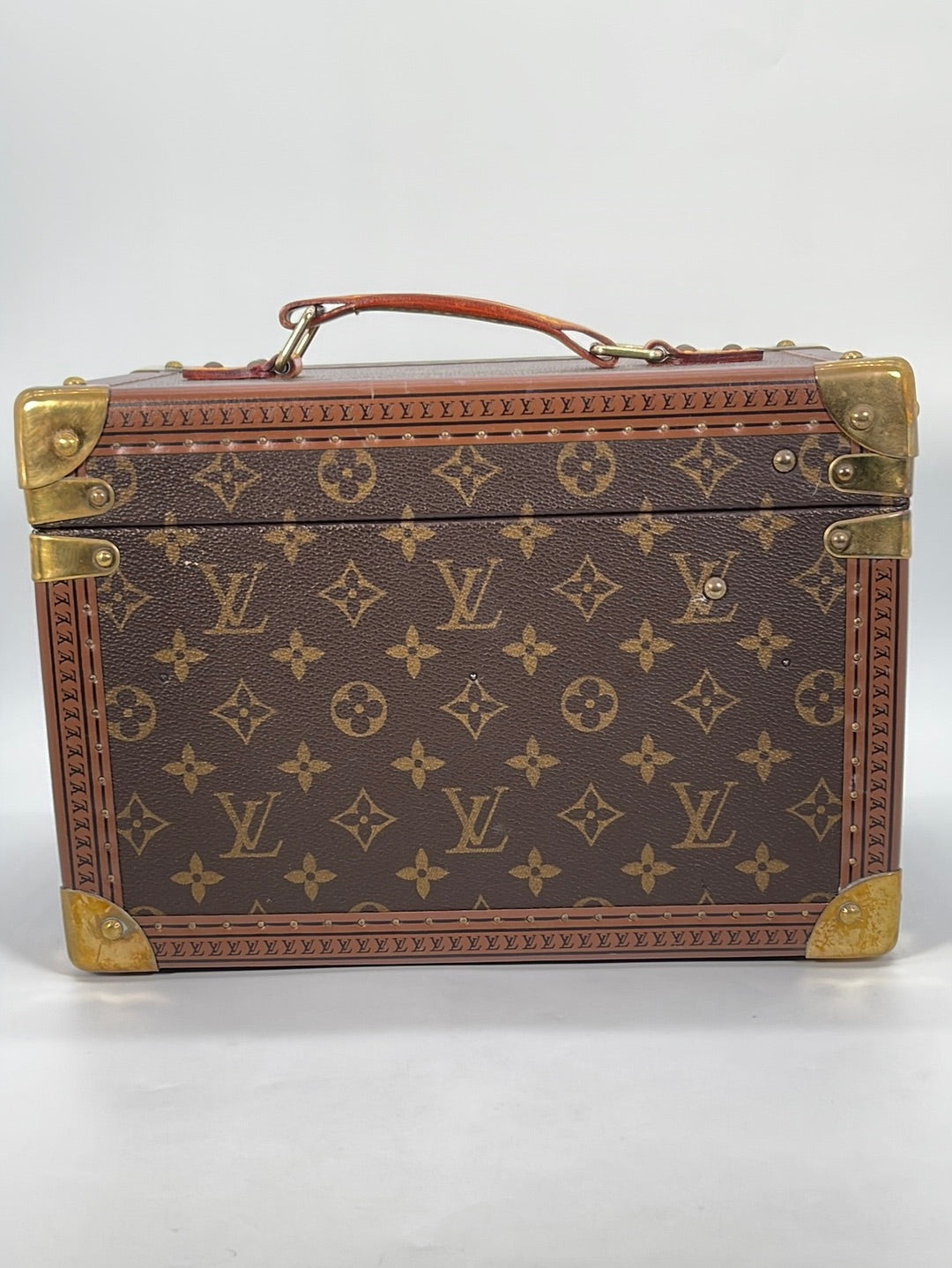 Vintage Louis Vuitton Train Case Monogrammed Cosmetic Case 
