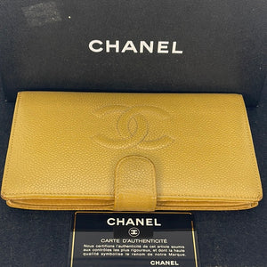 Preloved Chanel Mustard Caviar CC Long Flap Wallet 6616532 032323