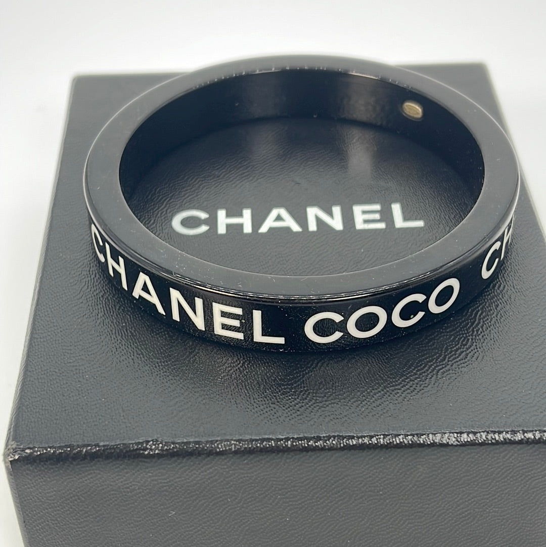 CHANEL] Chanel Coco Mark Ribbon 5280-Q-A Plastic Black Ladies
