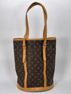 Vintage Genuine Louis Vuitton Brown Monogram Bucket Bag Purse Made