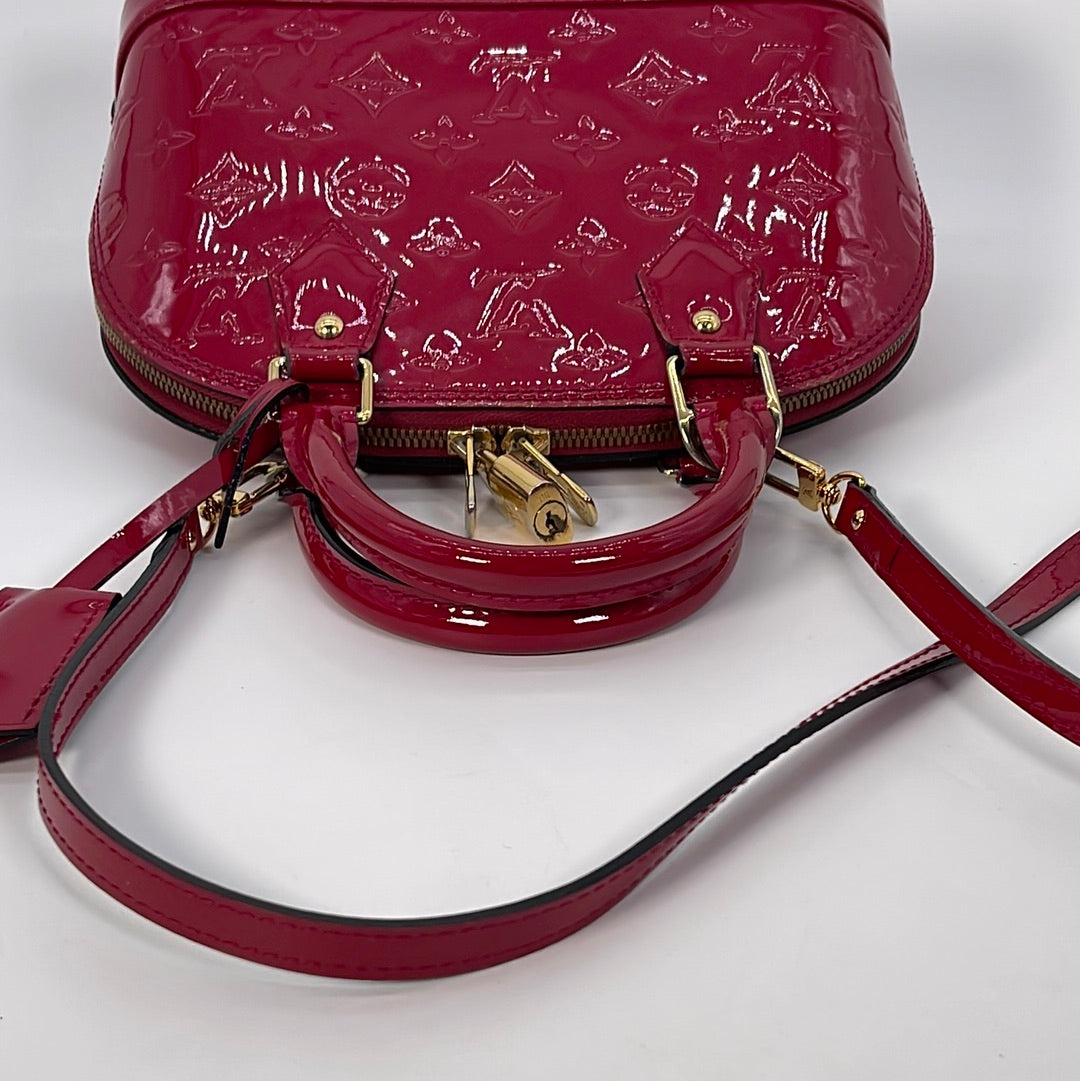 PRELOVED Louis Vuitton Red Vernis Alma BB Crossbody Bag AA4174 022223