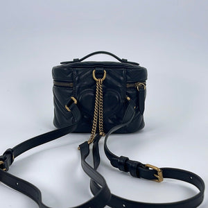gucci mini backpacks Preloved Gucci GG Marmont Vanity Black Matelasse Leather Mini Backpack – KimmieBBags LLC