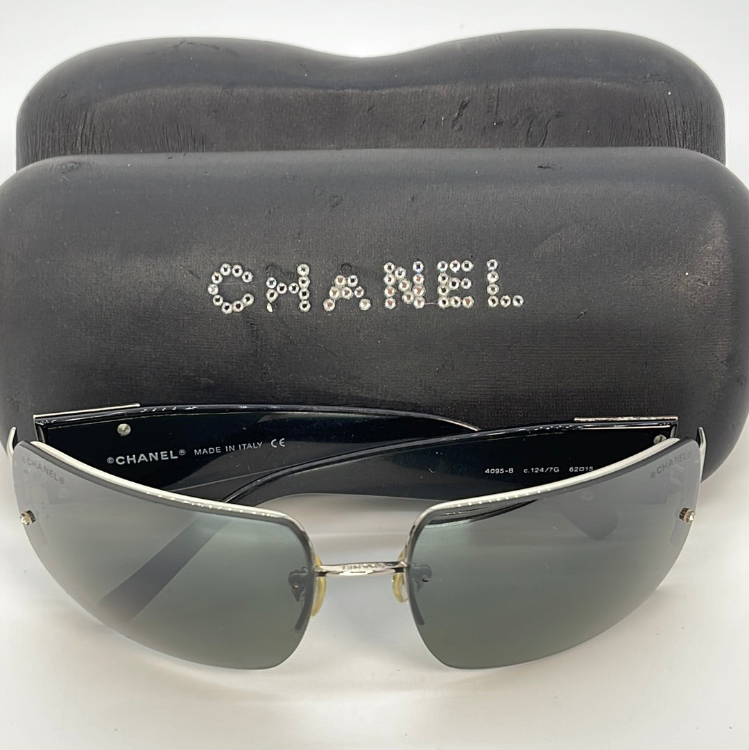 Preloved Chanel Crystal Sunglasses Sunglasses with Case 65 121522 –  KimmieBBags LLC