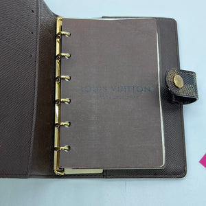 Preloved Louis Vuitton Damier Ebene Agenda PM Day Planner Cover CA1014 012223