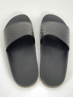 Preloved Gucci Black Microguccisima New Pursuit Slide Sandals 317 013023