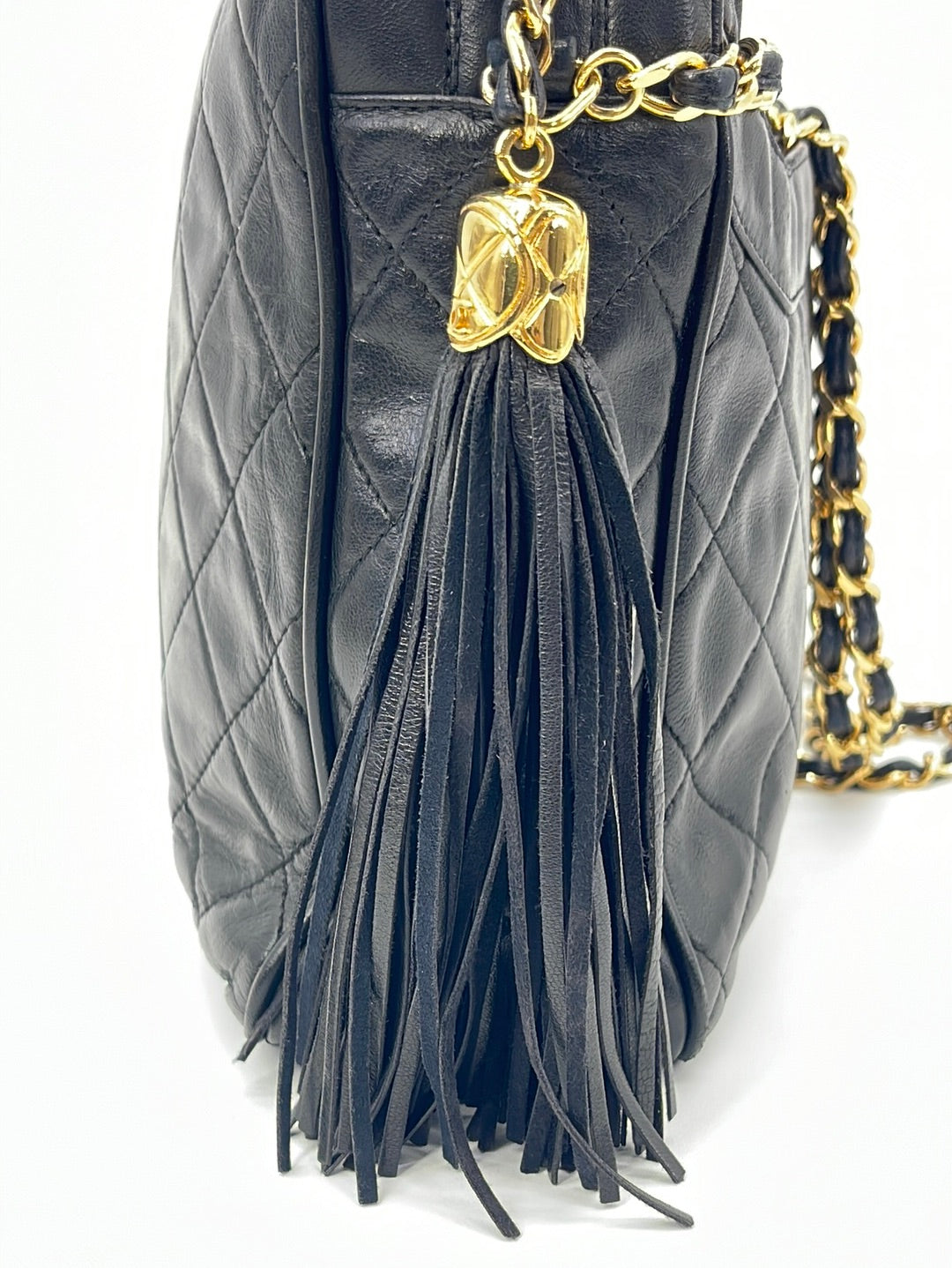 PRELOVED CHANEL Black Quilted Lambskin Tassel Chain Camara Bag 2616033 – KimmieBBags  LLC