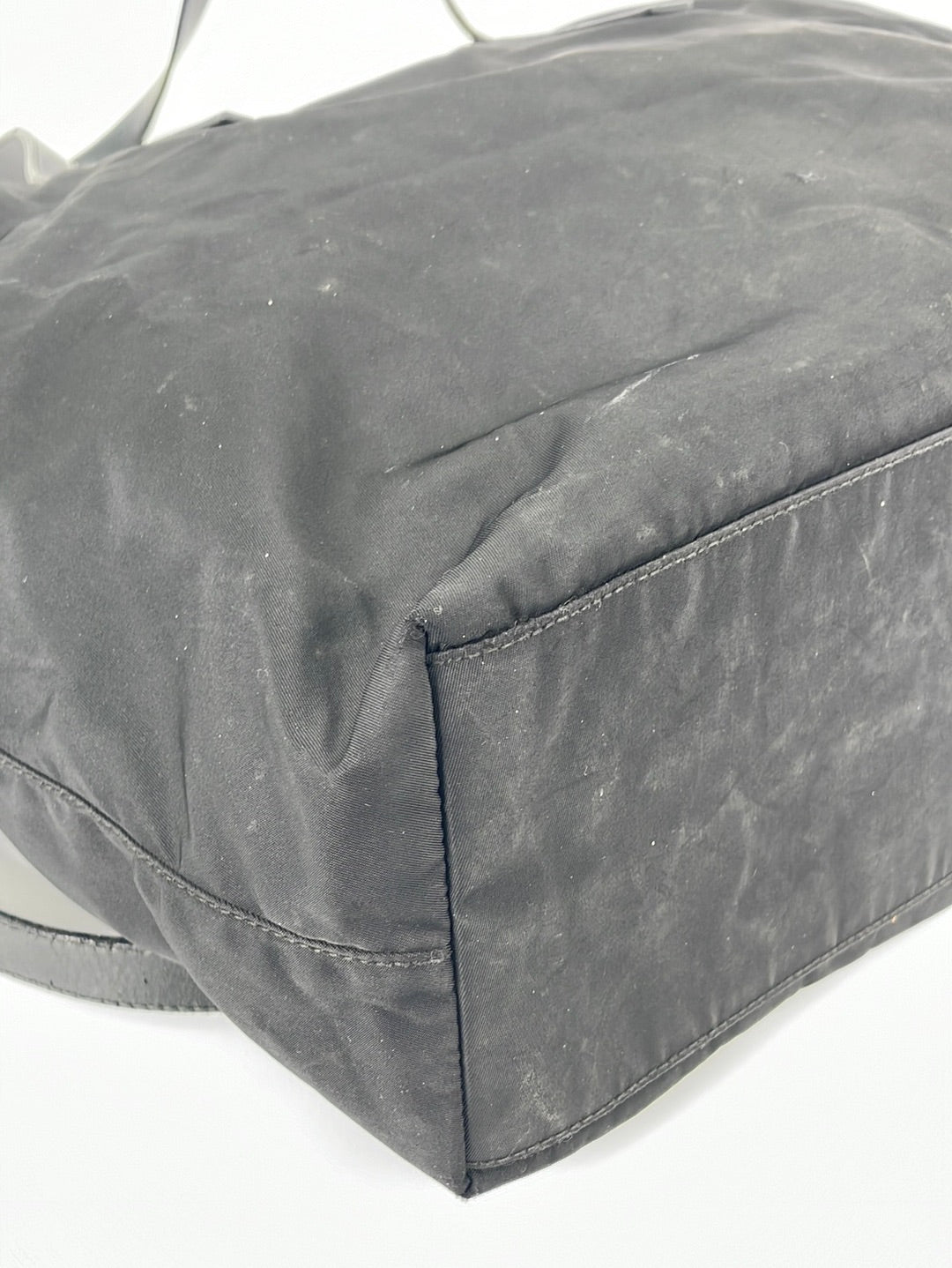 Preloved Prada Tessuto Black Nylon and Leather Tote 161 031523