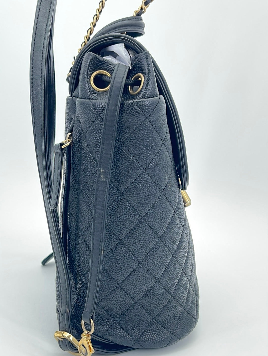 Preloved Chanel Blue Quilted Caviar Filigree Backpack 26312773 040523