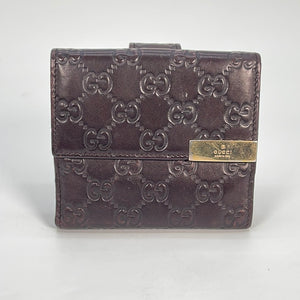 PRELOVED Gucci Guccissima Dark Brown Compact Wallet 257015.4961 021023