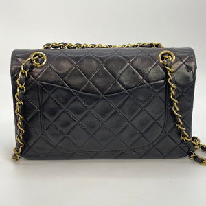 Vintage CHANEL Double Flap 23 Quilted CC Logo Black Lambskin Chain Bag 2835419 121522
