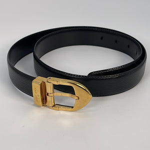 PRELOVED Louis Vuitton Black Epi Leather Belt CT0973 013023 ** DEAL **