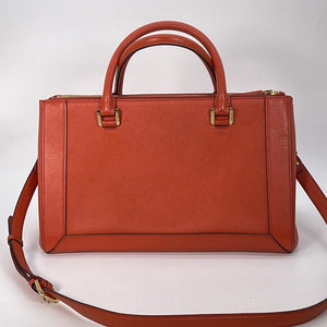 PRELOVED MCM Brown Leather Nuovo Satchel Crossbody Bag M4301 022023