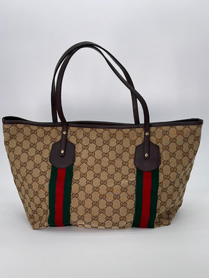 Preloved Gucci Sherry Line GG Canvas Tote Bag – KimmieBBags LLC