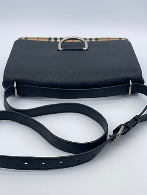 Burberry Black Leather Medium D-Ring Crossbody Bag