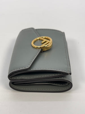 Preloved Fendi Grey Leather Micro Trifold Wallet 8M0395-A0KK-188-8167 020123