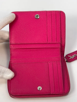 PRELOVED Saint Laurent Pink Leather Zippy Compact Wallet GNC414661.1115 011723