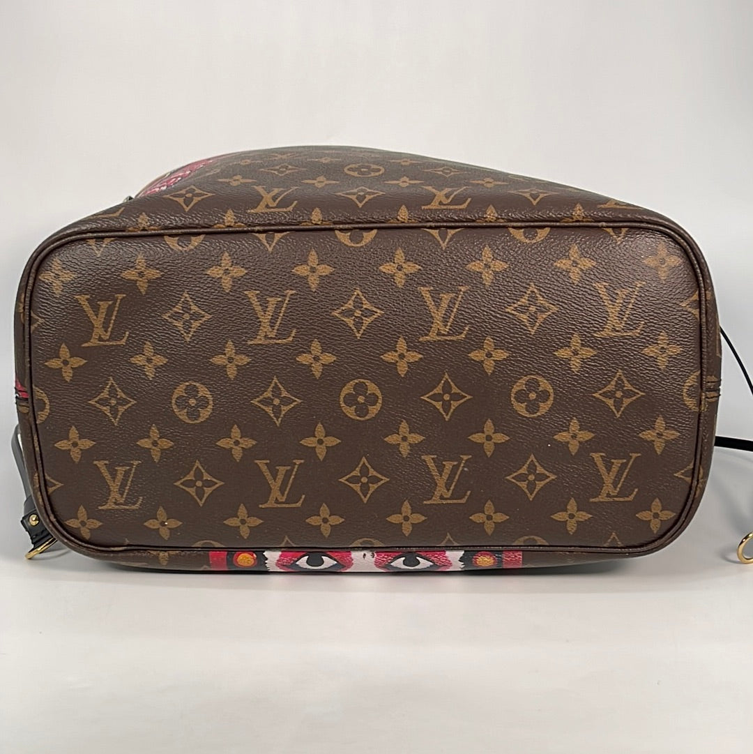 Louis Vuitton Neverfull Limited Edition Stripes Tote bag in brown canvas,  GHW at 1stDibs