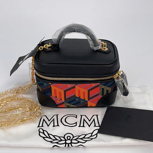 Auth MCM Red Leather 2 Ways Crossbody Waist Bag 