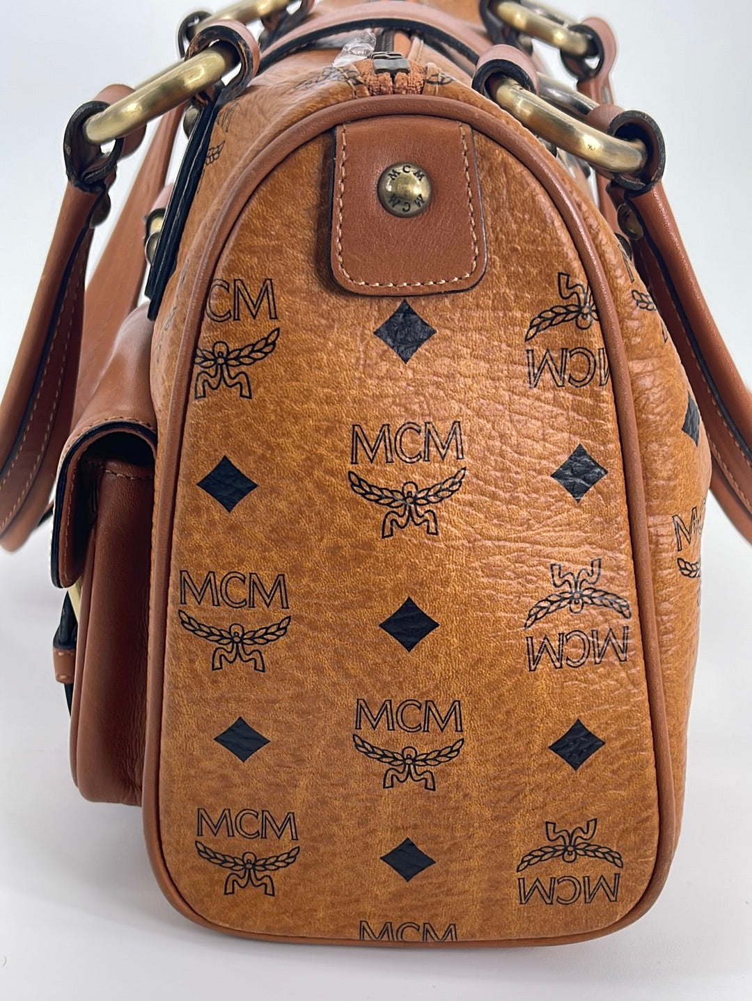 PRELOVED MCM Cognac Visetos Mini Bucket Handbag H2117 052923 $400 OFF –  KimmieBBags LLC
